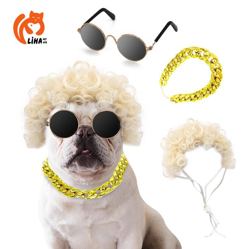 

Парики для домашних животных: Накладные волосы для собак и кошек, аксессуары на Хэллоуин, кудрявые и прямые прически