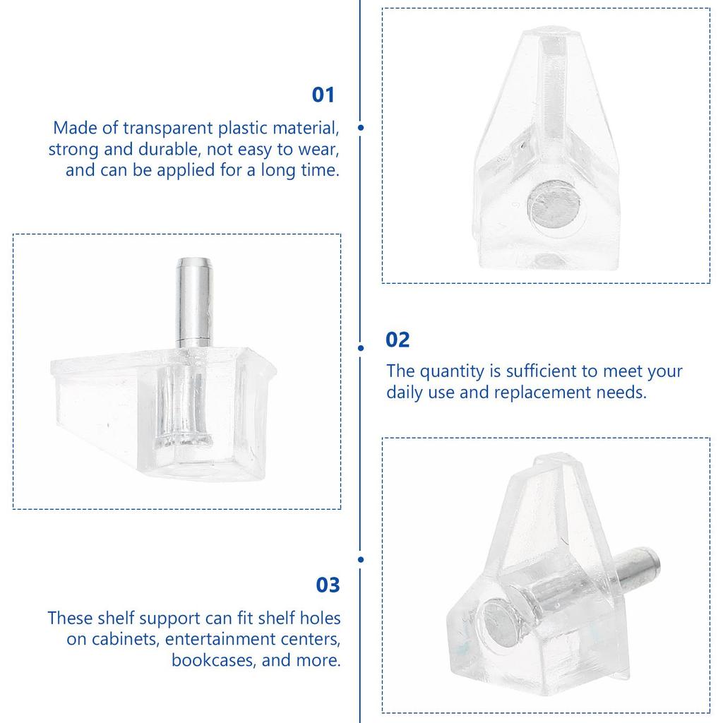 20 Stück Küchenschrank Stützstift Regalstifte für Regalhalter Transparent