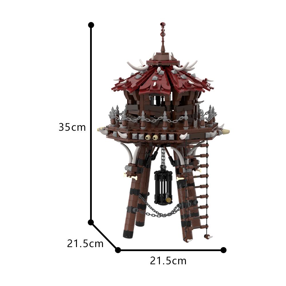 MOC Orc Archery Tower Building Blocks Model Orc Game Medieval Architecture Castle Watchtower Bricks DIY Assembly Toys Kids Gifts