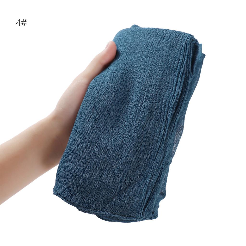 New Arrival Crinkle Rayon Hijab Women Muslim Scarf Shawls Solid Headscarf Wraps Big Size Plain Islamic Turban Headbands Foulard
