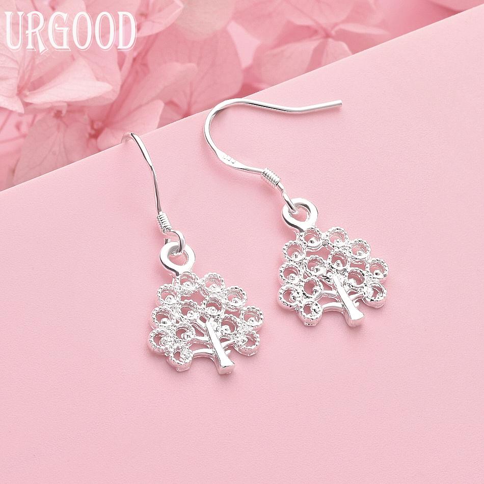 925 Sterling Silver Tree Pendant Earrings Wedding Jewelry