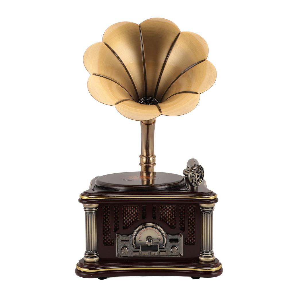Vintage Gramophone Speaker 2000mAh Input Retro CD Player Radio Speaker