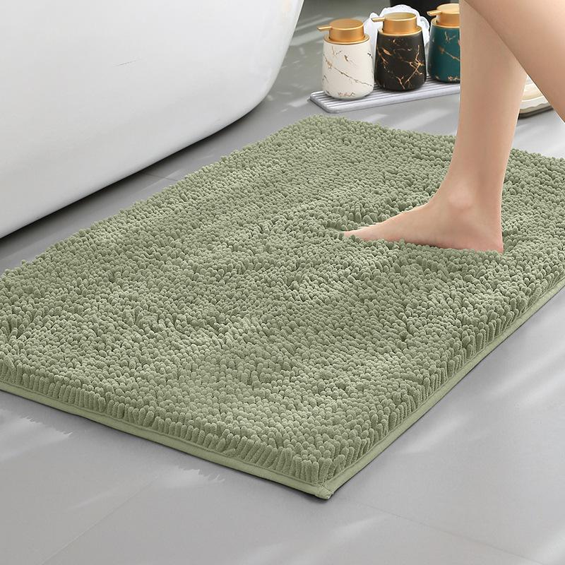 Chenier Thickened Solid Color Bathroom Floor Mat, Bathroom Non-Slip Foot Mat, Household Bathroom Door Absorbent Dirt-Resistant Carpet