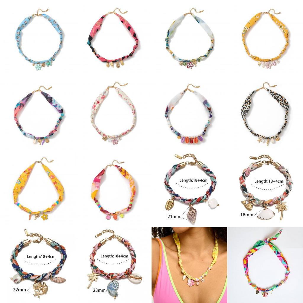 Ocean Marine Life Necklace With Colorful Shell Flower Pendant For Women And Men