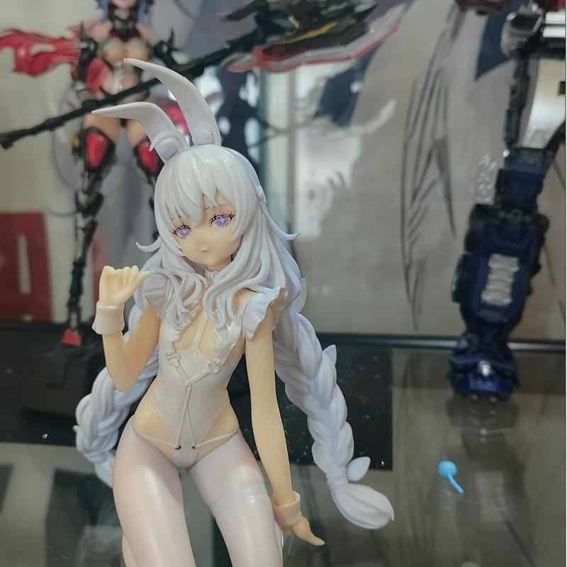 Anime Game Azur Lane MNF Le Malin Figure Lazy White Rabbit Dress Up kneeling position Model Toy Gift Action Figure