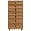 Rolling Cabinet with Drawers CORONA Honey Brown