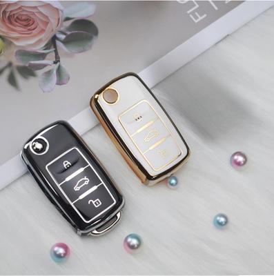 3 düğmeler TPU araba anahtarı durum tam kapak Volkswagen VW Jetta Passat için B5 B6 B7 Golf Beetle Bora Polo Tiguan Skoda Octavia için