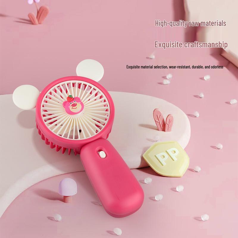 USB Rechargeable Handheld Cartoon Mini Fan - Portable Desktop Gift