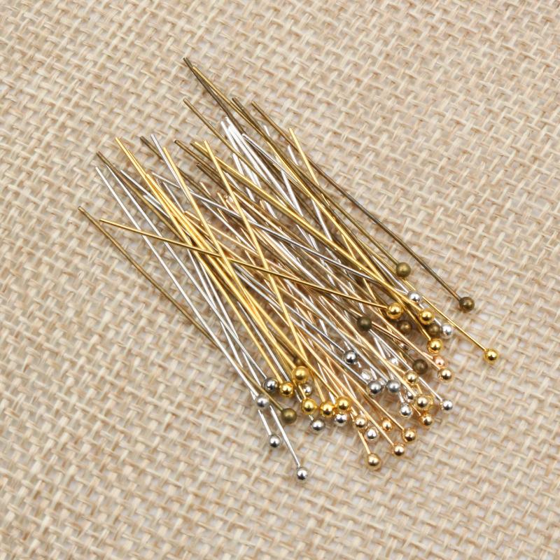 200pcs/lot 16 20 25 30 40 45 50mm Silver Color Metal Ball Head Pins For Diy Jewelry Making Head Pins Findings Dia 0.5mm Supplies