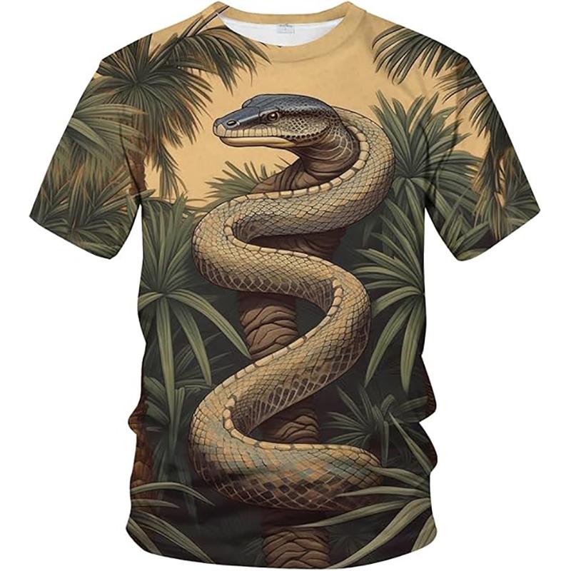 Summer Women's T-shirt Snake 3D Pattern Print Outdoor Female Casual Round Neck Short Sleeve T Shirts Oversize Clothing