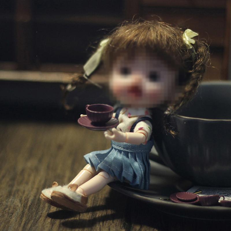 3Pcs/Set 1:12 Dollhouse Mini Furniture Model Diy Access Coffee Cup Saucer Spoon
