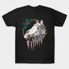 Mythical Horse Holly Print Suitable For All Seasons Short Sleeved Top Murmurinkrow Streetwear Welsh Unisexs Mari Lwyd Horsetshirt