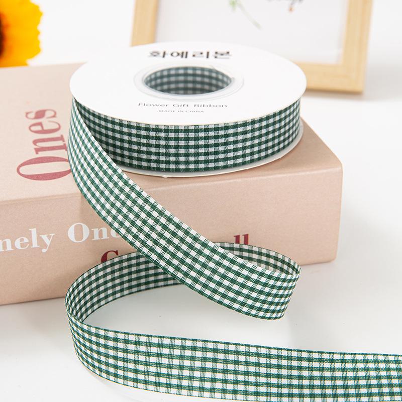 2cm Plaid Satin Ribbon for Baking, Packaging, Fresh Flowers, Bouquets, Cake Boxes, and Crafts - Camouflage Design.