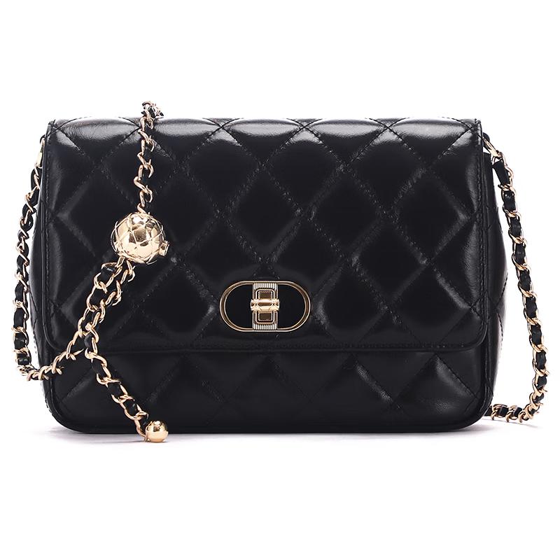 Red Dragonfly Quilted Leather Chain Crossbody Bag