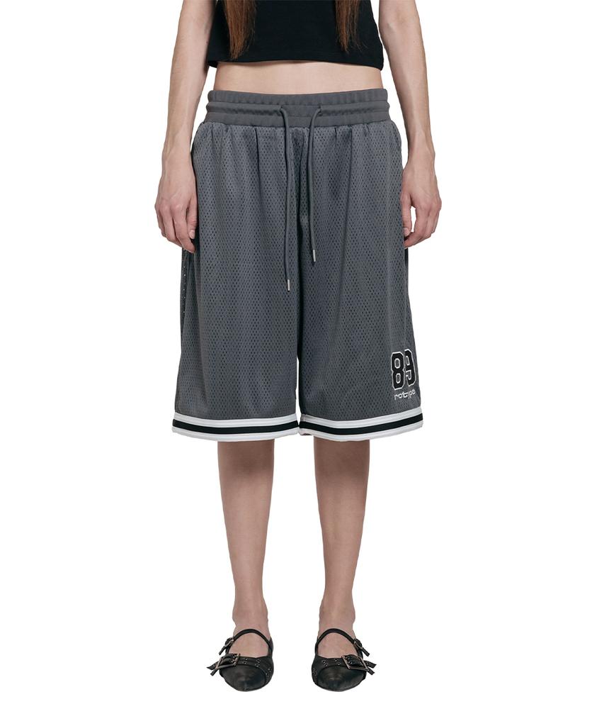 Lotaib 89 Logo Mesh Basketball Shorts - Gray