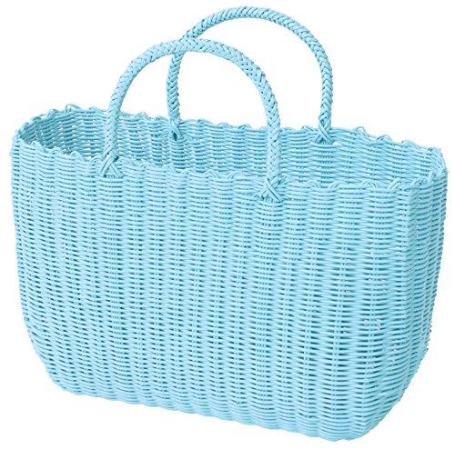 Murataya Vinyl P.P. Jumbo Basket Bag, Light Blue, Approx. 44 x 16 x 32cm (Approx. 48cm to handle), 9939