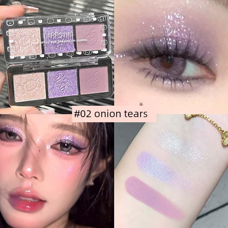 Crazy Popular! Ju-Style Three-Color Eyeshadow Palette 01 Xiaoyu's Dream Matte Shimmer Fine Glitter Highlighter Affordable Price
