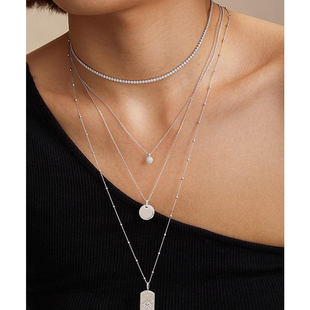 Disc 925 Silver Necklace N058-01H
