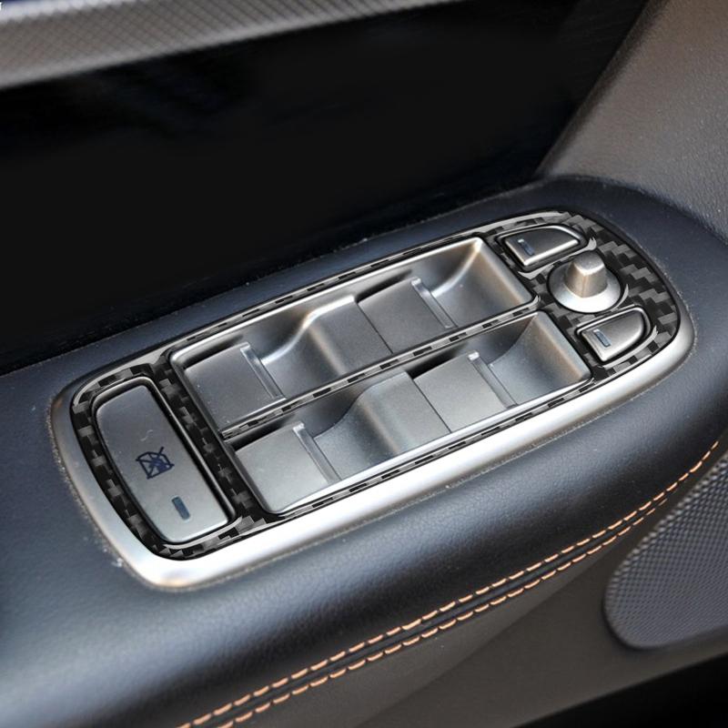 Kohlefaser Fensterheber Bedienfeld Aufkleber Abdeckung Verkleidung Modifikationsaufkleber Auto Innenzubehör Für Jaguar XF 2008—2015
