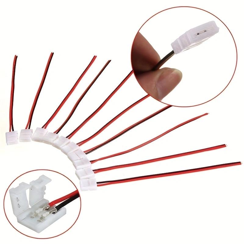 10Pcs Practical No Welding Ribbon 2 Pin Led Strip Adapter PCB Connector Cable For 3528 Single Color