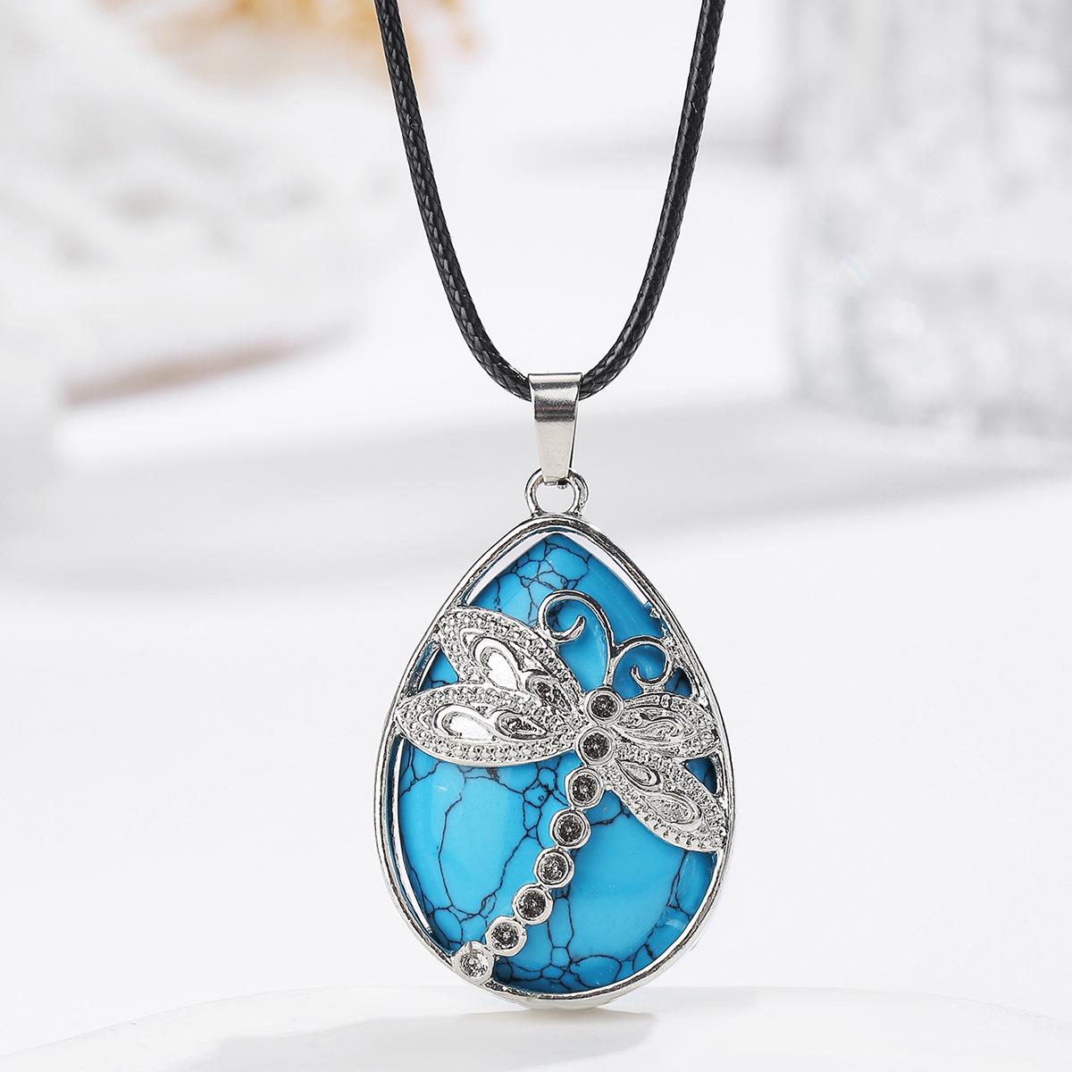 Аметистовая подвеска-кулон в виде стрекозы - Богемные украшения