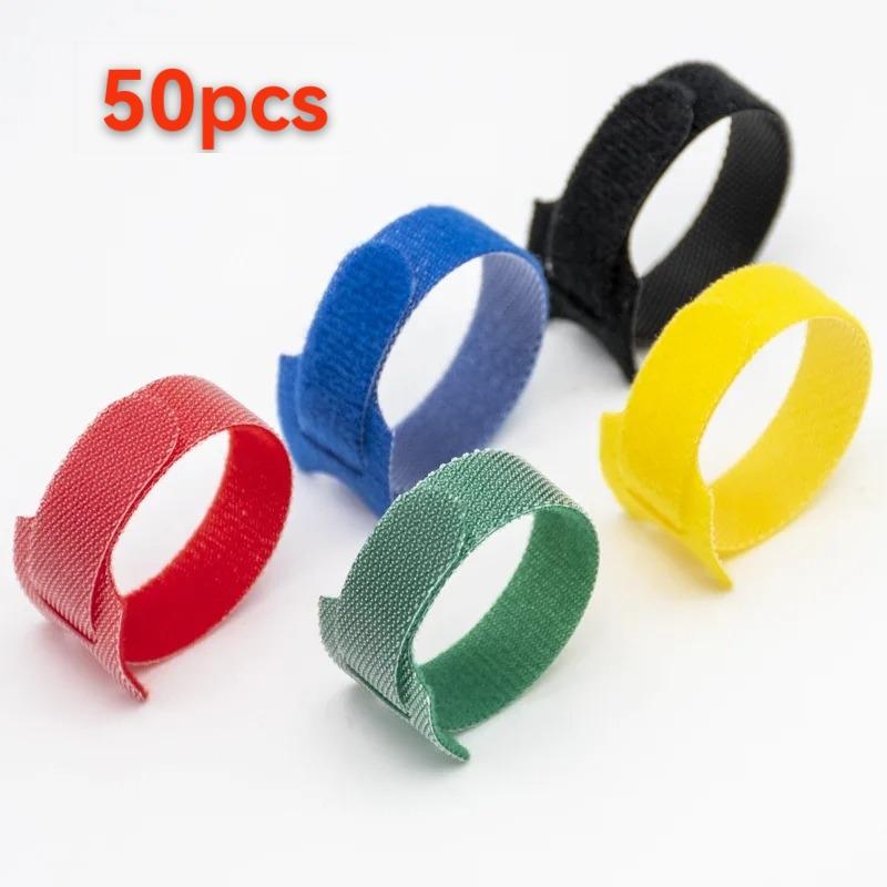 Releasable Cable Ties Black Nylon Loop and Hoop Fastener Tape Cord Straps Wire Organizer Multi-Purpose Bundling Wrap Tie