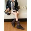 Fashion 2025 Autumn New Retro Square Toe Temperament Short Boots Women's Niche Tassel Booties
