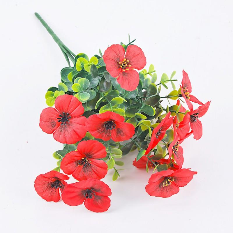 Artificial Eucalyptus Pansy Silk Flower Bouquet Wedding Home Decor Event Pathway Interior Styling