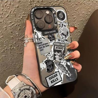 Funda Dura de Guitarra de Periódico para Samsung Galaxy S25 S24 S23 S22 Ultra Plus FE A15 A35 A51 A54 A55 A16 A24 A25 Cubierta IMD a Prueba de Golpes