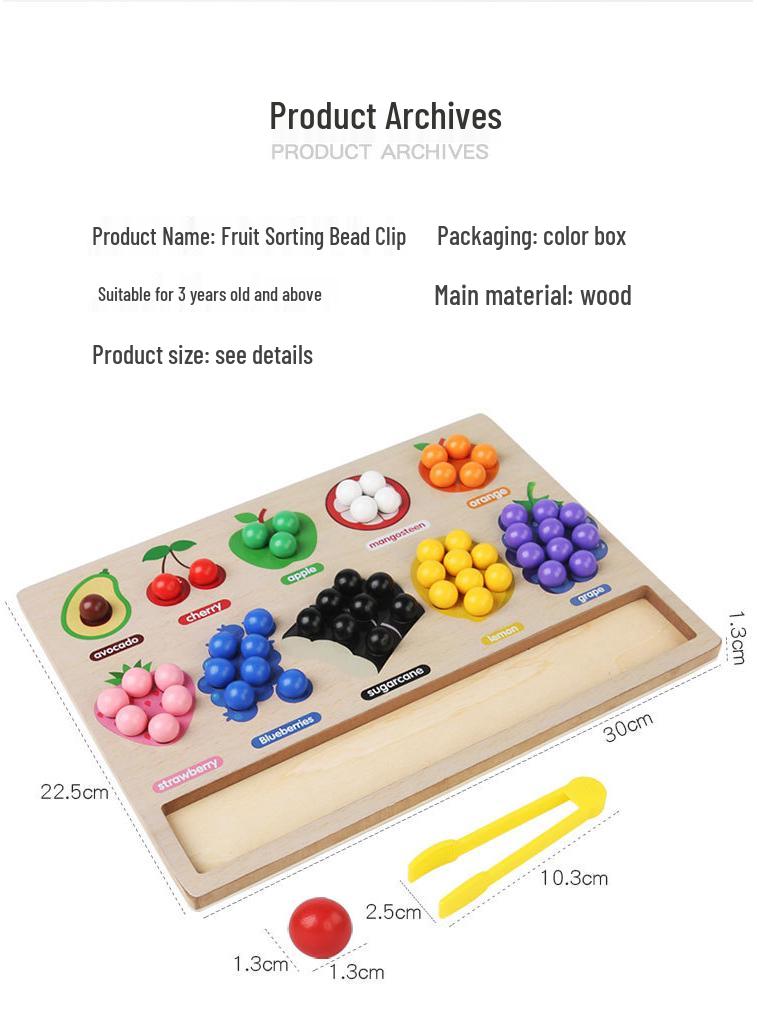 Kindergarten Sensory Bead Sorting and Stringing Toy for Color Learning and Cognitive Development