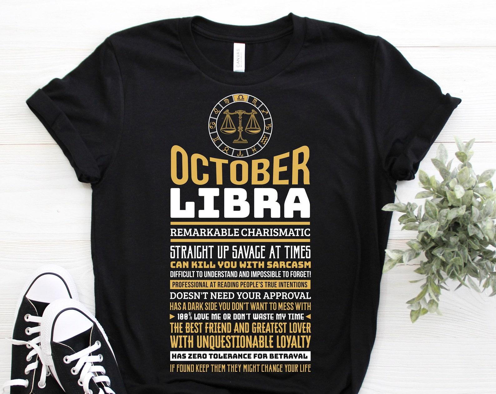 Libra Horoscope Zodiac Facts Traits Astrological Sign T-Shirt, Born On September 23 - October 22 Gifts, Libra Birthday, Christmas Present, 130