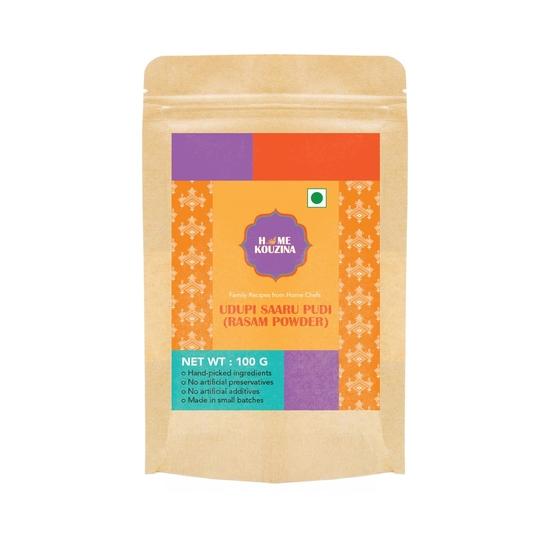

Home Kouzina Udupi Saaru Pudi (Rasam Powder) – 100g | Authentic Udupi-Style Rasam Masala | Small Batch | No Additives | All Natural Ingredients 100GM
