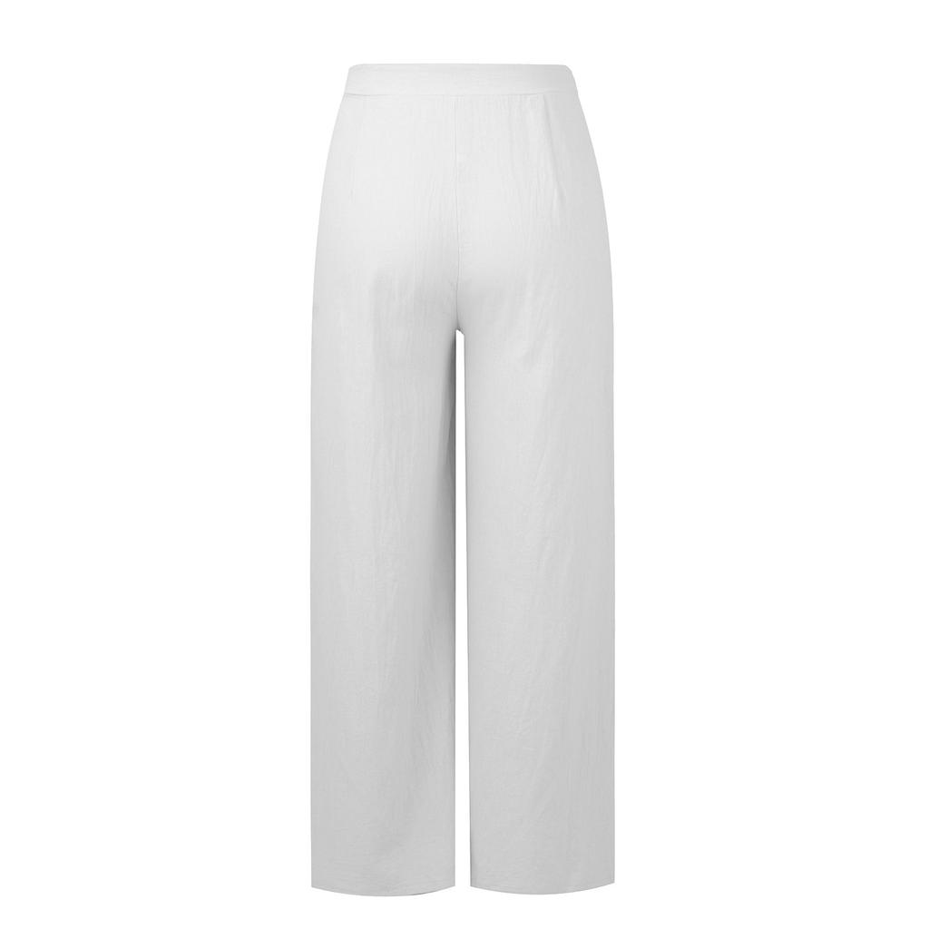 High Waist Wide Leg Pants for Women Casual Loose Fit Straight Leg Trousers with Side Zipper Closure Comfortable Long Pants