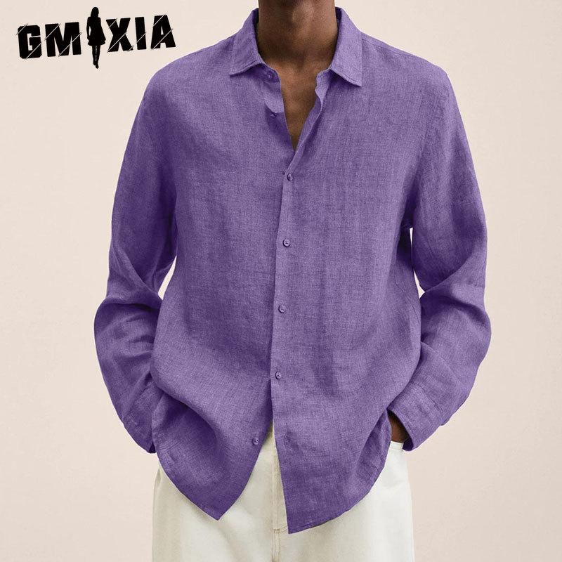 GMXIA Baumwolle Langarm T-Shirt Herrenmode Lockeres Shirt Bedrucktes Mitfühlendes Shirt