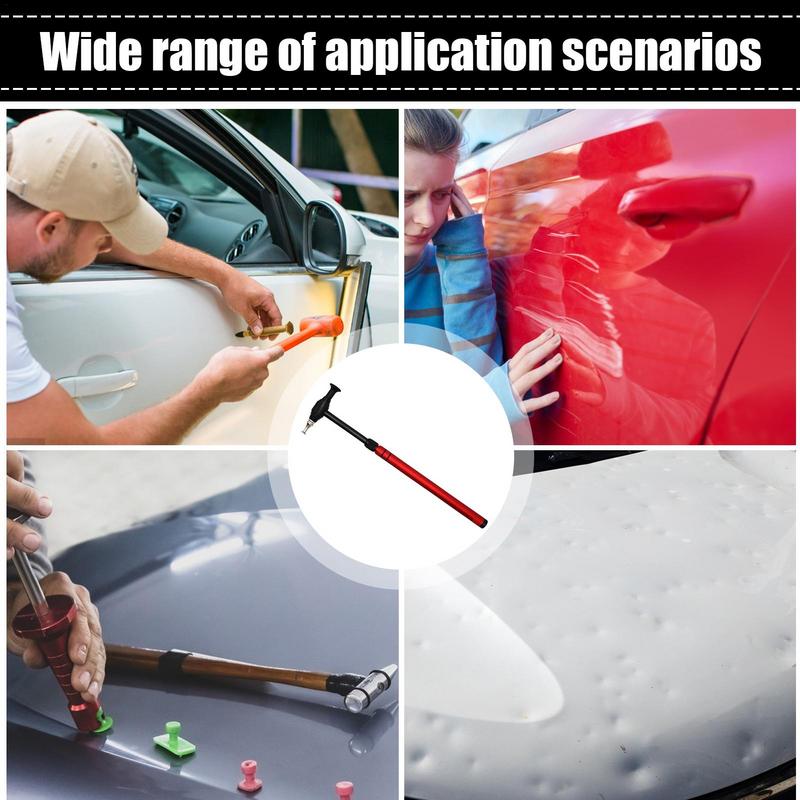 Dent Removal Hammer Tool Auto Body Dent Repair Hammer Telescopic Knock Down Replace Heads Attached Maintenance Dent Hammer For