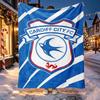 Cardiff City FC Pattern Blanket for Home Decoration, Bed, Sofa, Car Travel, Camping, Suitable for All Seasons, Birthday Christmas Gift