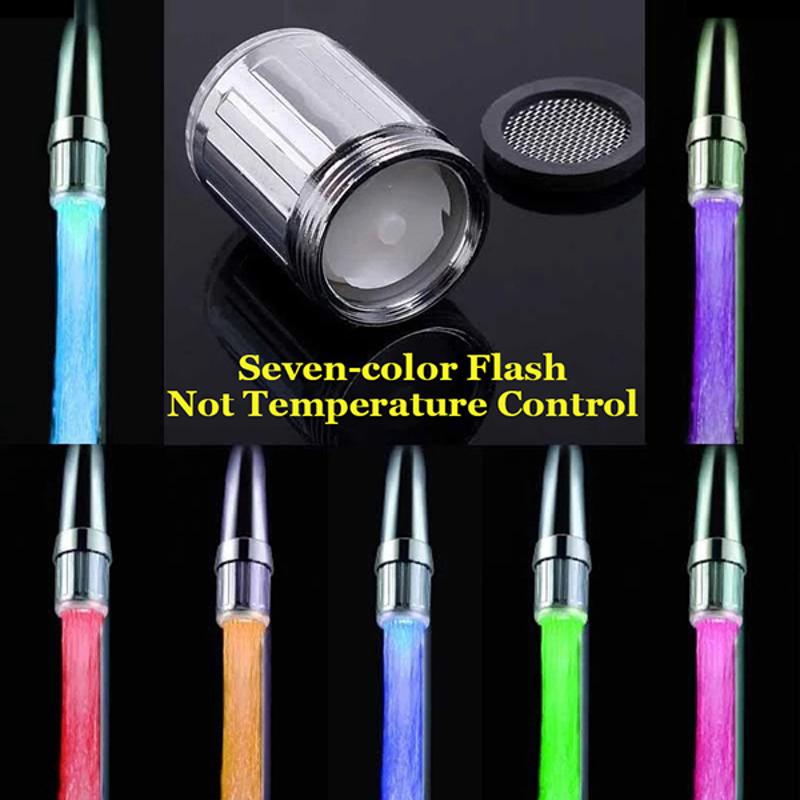 

LED Temperature Sensitive 3-Color Light-up Faucet Kitchen Bathroom Glow Water Saving Faucet Aerator Tap Nozzle Shower