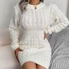 Autumn Winter Women's Solid Color Sweater Dress Casual Slim-fitting Sexy Bodycon Dress Crew Neck Knitted Dress