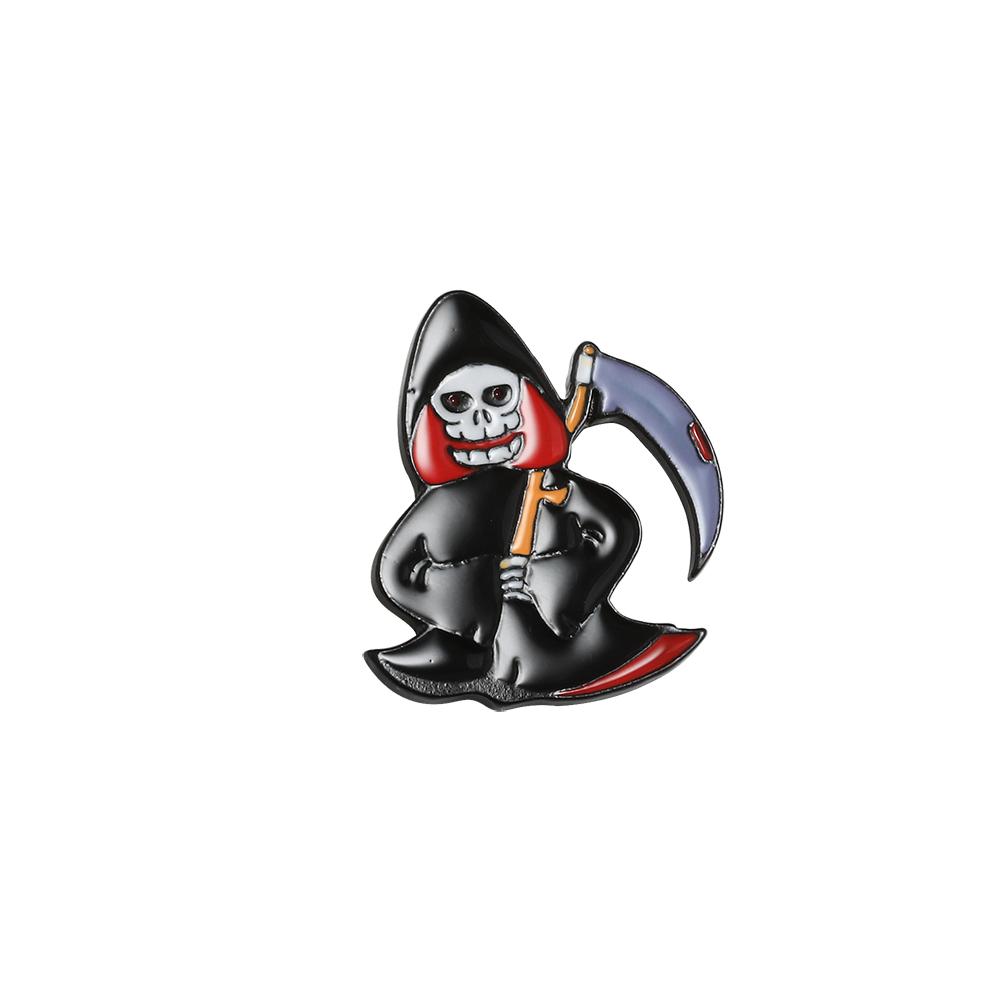 Happy Halloween Theme Brooch Trick or Treat Enamel Pin Skull Grim Reaper Ghost Backpack Jeans Badge Dark Punk Accessories Friend