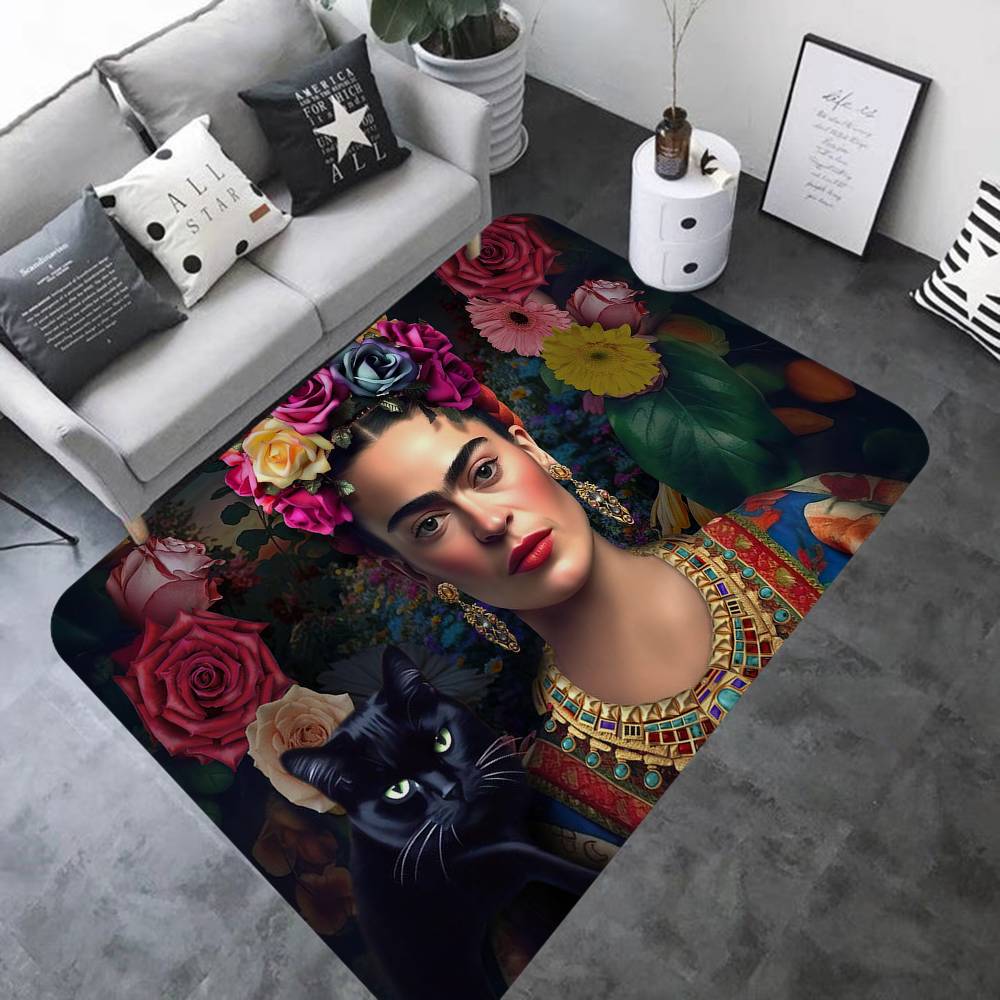 Tappetino Vintage Artista F-Frida K-Kahlo Stanza dei Bambini Decorazione Camera da Letto Balcone Tappetino Antiscivolo Tappetino Ingresso Tappeto