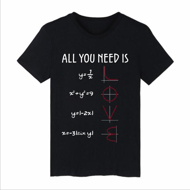 Funny Mathematics Pun Pattern Tshirt Shortsleeved Cotton Japanes Unisex Tee Shirts Unisex Tee All You Need Is Love Equations