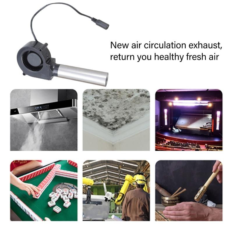 Efficient 12V Adjustable Air Blower Kit With Metal Duct For Barbecue Cooking Fire Starting And Indoor Ventilation