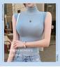 Corea del Sud Dongdaemun Gilet Senza Maniche Trasparente a Collo Alto - Top Sexy Slim Fit da Donna