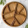 wood fruit plate Food Tray Divided Puzzle Serving Tray wooden Fruit Dessert tray multi-size food tray snack plate