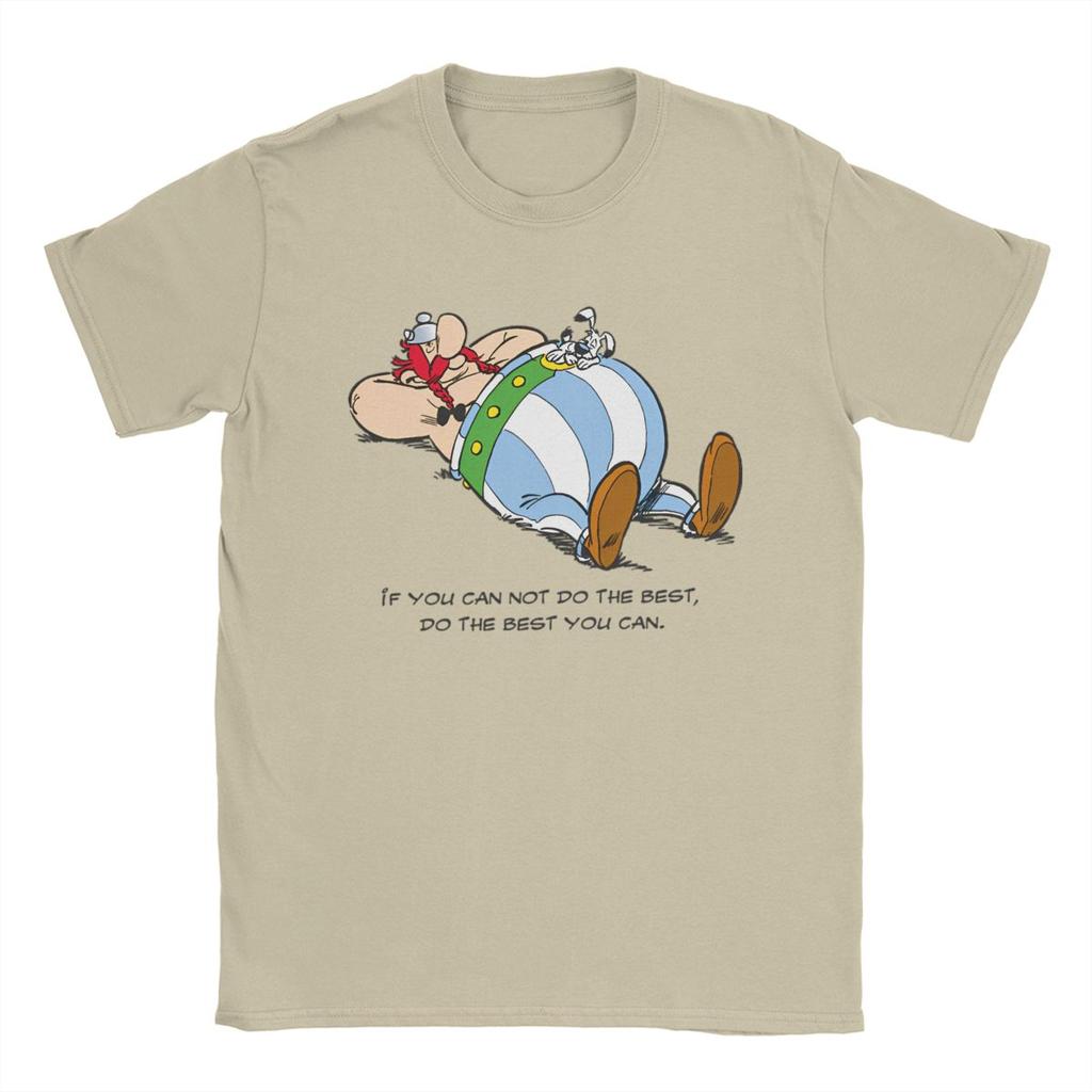 Asterixs And Obelixs Men T Shirts Vintage Tees Short Sleeve Crewneck T-Shirt Cotton Plus Size Tops