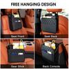 Multi-Functional Car Seat Back Storage Bag Leather Garbage Bag Storage Bag Can Storage For Most Models