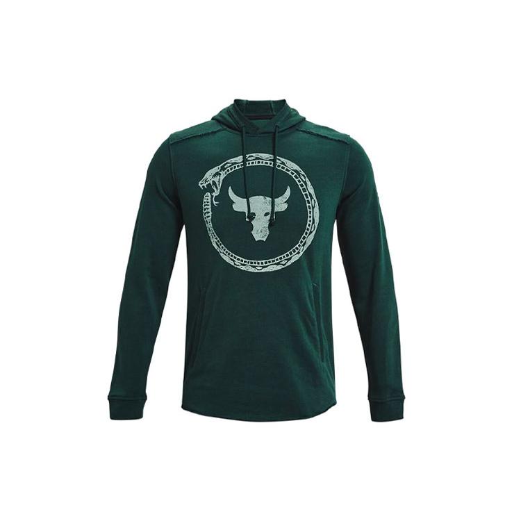 Худи Under Armour Project Rock Мужское Зеленое С капюшоном Умеренное Обычный крой 1361747-384 S