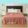 Multicolor Waffle Fleece Throw Blanket For Home Comfort And Warmth