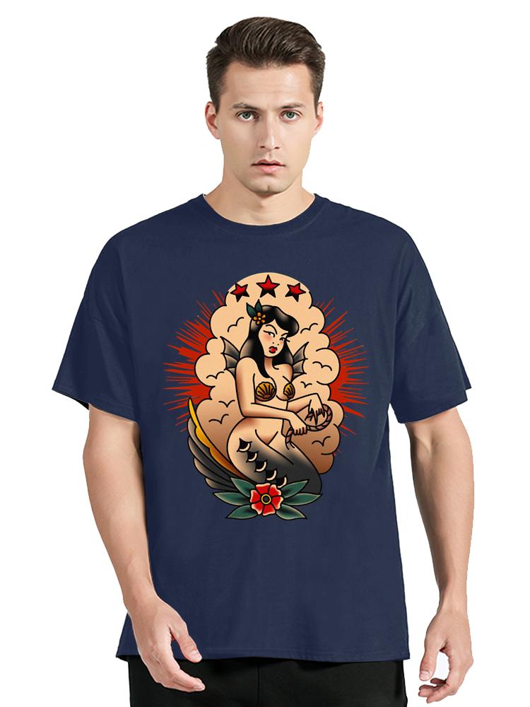 Summer Cotton Tshirt Pin Up Girl Hot Rod Tattoo T-shirt Musik Garage Oldschool V8 USA V6 Tshirt Fashion O-neck Unisex Tops Tees