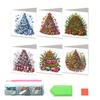 6 Pcs DIY Rhinestone Art Painting Cards Christmas Greeting Card Making Kit with Envelopes 5D Snowman Cat Deer Rhinestone